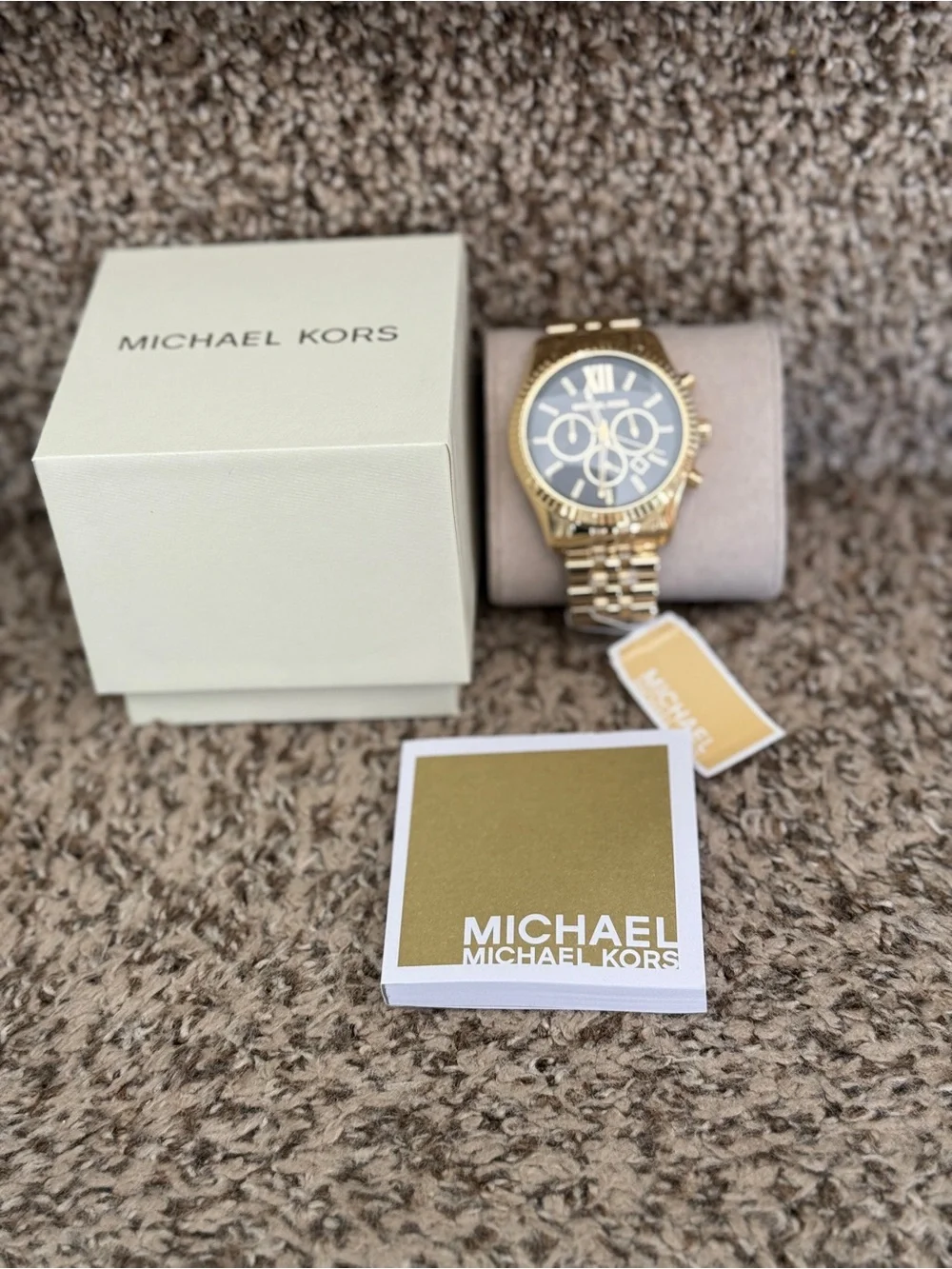 Michael Kors Men's Gold Tone Black Dial Chronograph Watch